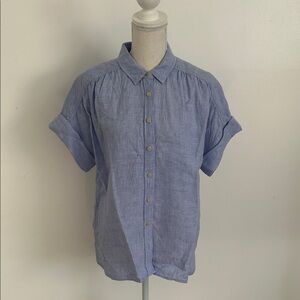 J.Crew Baird McNutt Linen Blue Casual Button Down Shirt Small
